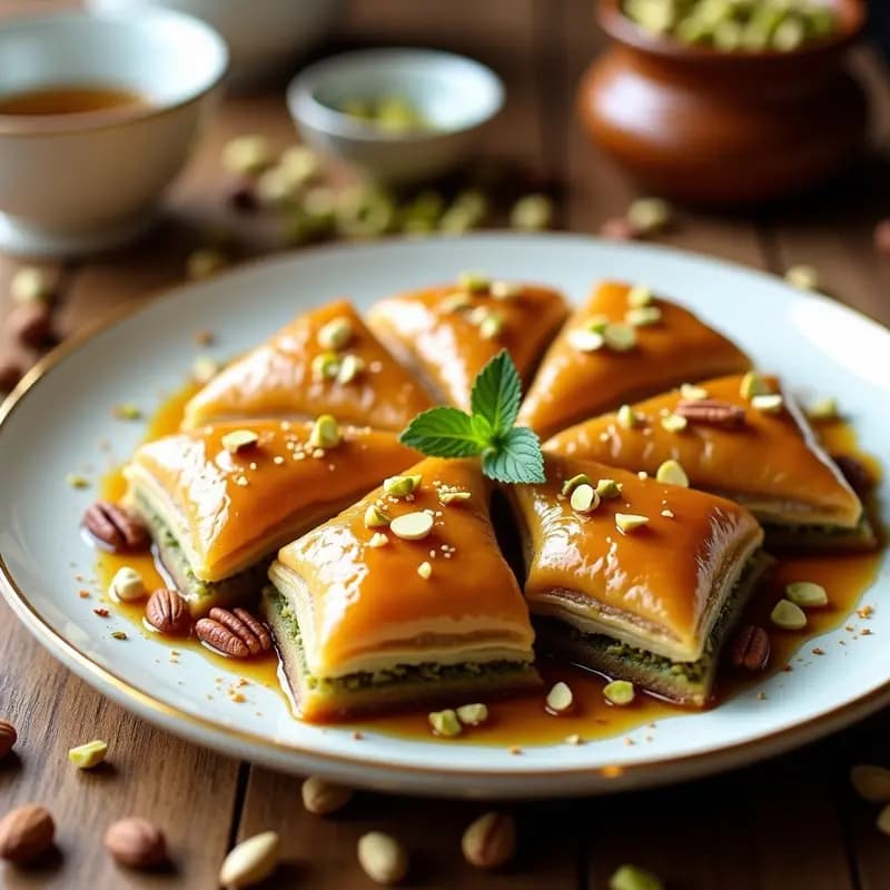 Baklava de Pistacho y Familia con Sirope de Estevia: Postre Griega Sin Azúcar y Keto