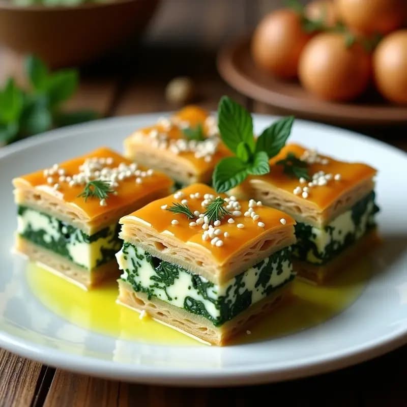 Baklava Salado de Espinacas y Queso Feta: Receta Griega en Capas Sin Azúcar