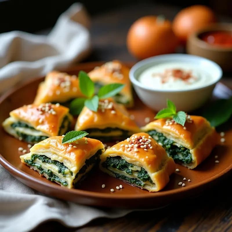 Baklava Salado con Espinacas y Queso de Oveja: Receta Turca Innovadora en Láminas de Filo