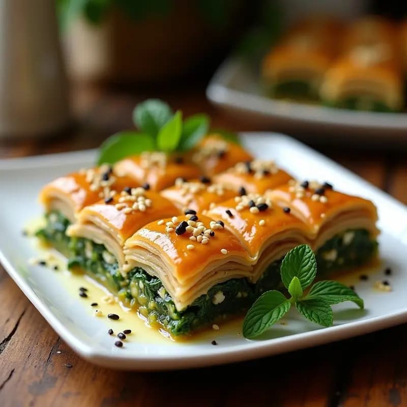 Baklava Turco de Espinacas y Queso Feta: Entrante Salado con Toque Dulce en 30 Minutos