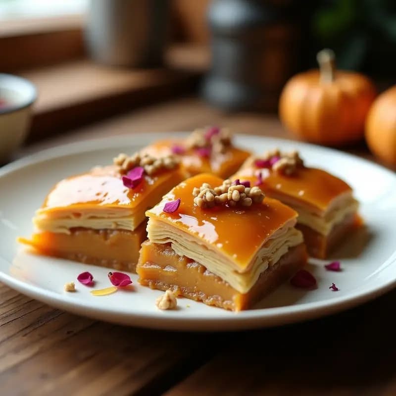 Baklava de Zapallo y Nueces: Postre Turco Sin Azúcar con Endulzante de Eritritol