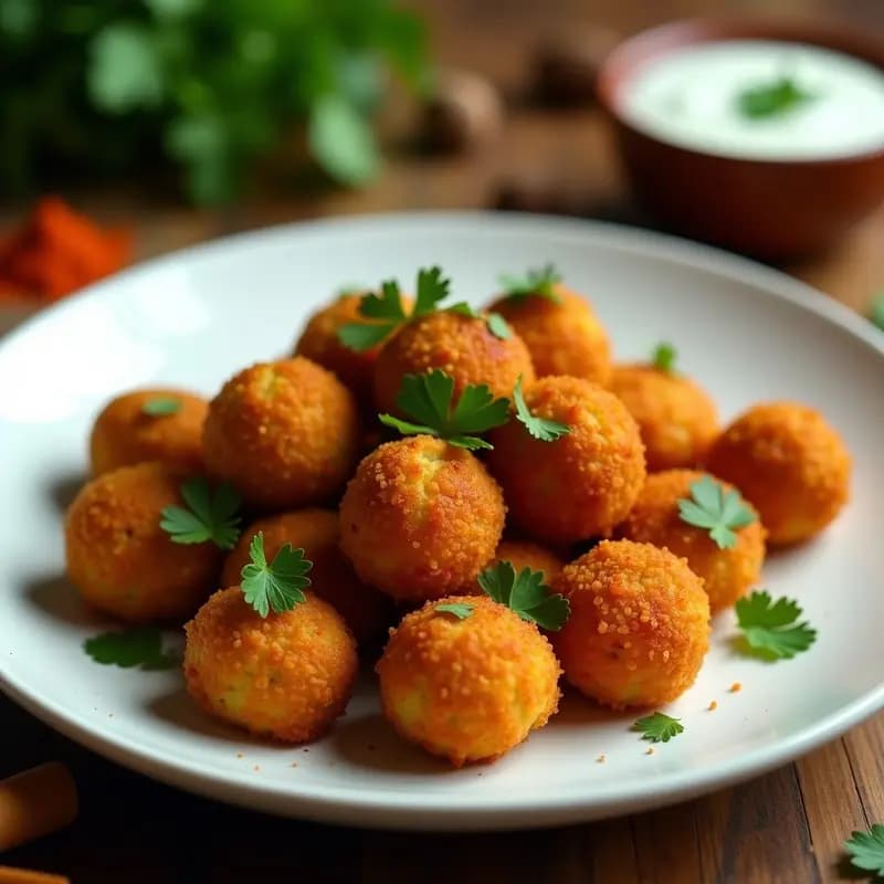Bakso Goreng Indio de Lentejas Rojas: Albóndigas Veganas en Airfryer