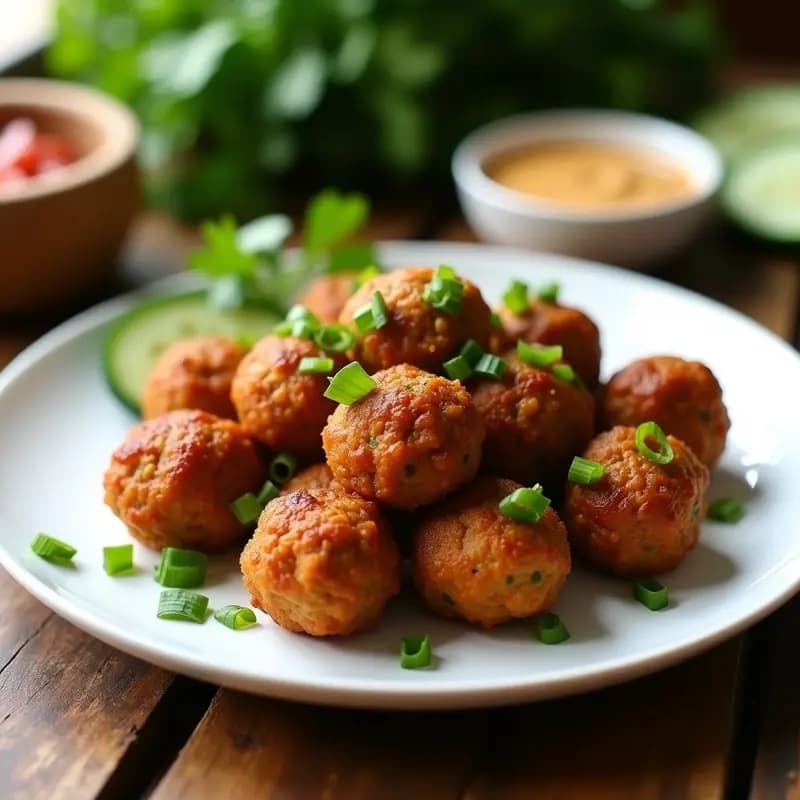 Bakso Goreng Indonecio de Ternera y Jengibre: Albóndigas Crujientes en Airfryer Sin Aceite