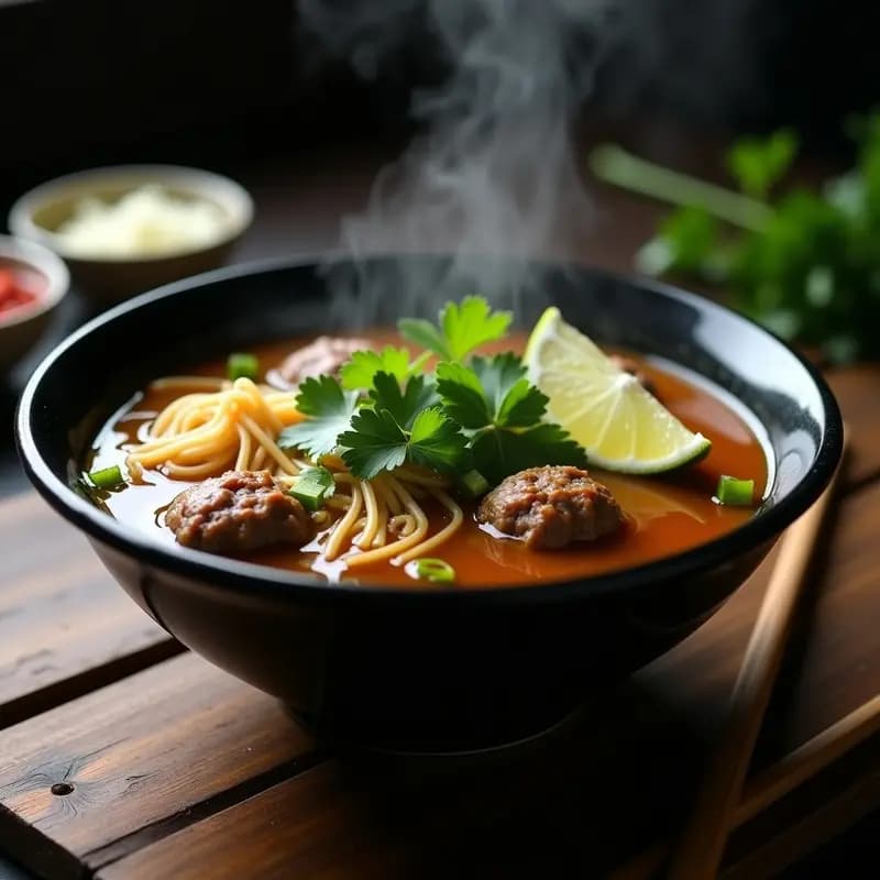 Bakso Indonesio de Carne y Fideos: Sopa Reconfortante con Toque Funcional