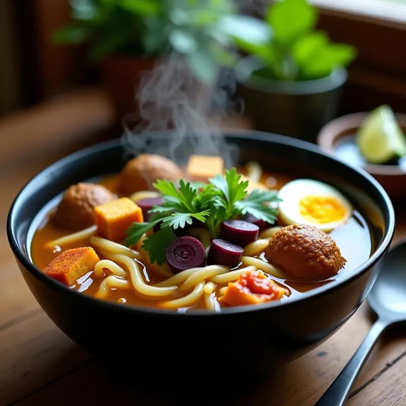 Bakso Malang: Sopa de Albayalde Indonecia con Fideos, Tofu y Klontong