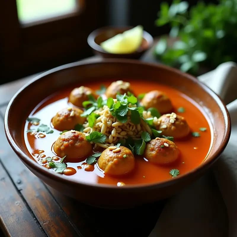 Bakso de Tempeh y Champiñones: Albóndigas Indoneas Veganas en Caldo Picante