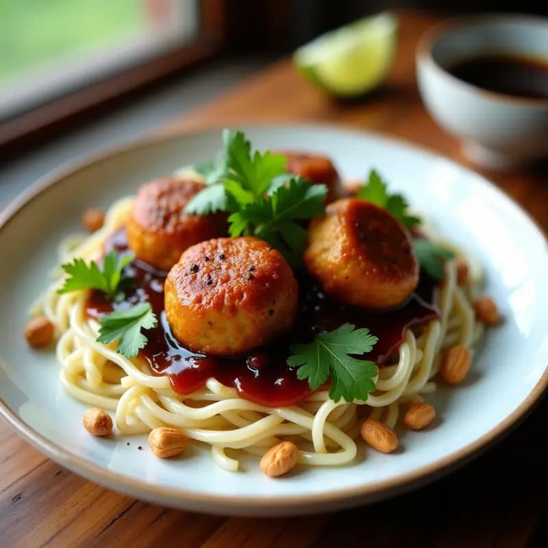 Bakso de Tofu y Cacahuetes: Receta Indonesa Vegana y Alta en Proteínas en Salsa de Soja