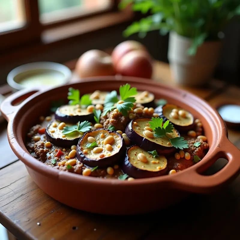 Baktava de Berenjena con Cordero y Tahini: Receta Libanesa Tradicional en Horno
