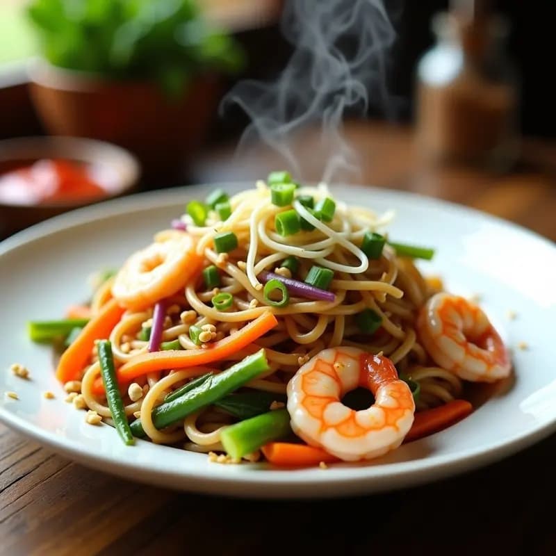 Bami Goreng de Camarones y Verduras: Receta Indoneisa en Wok y Alta en Proteína