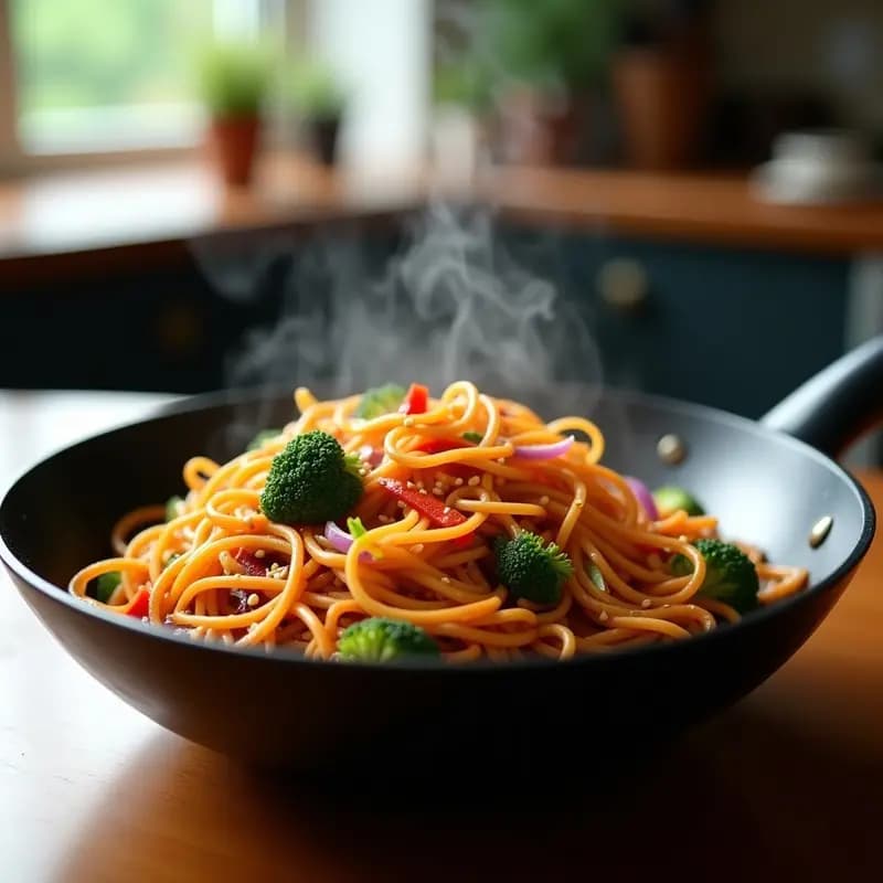 Bami Goreng: Fideos Chinos Salteados con Verduras y Salsa de Soja en 15 Minutos