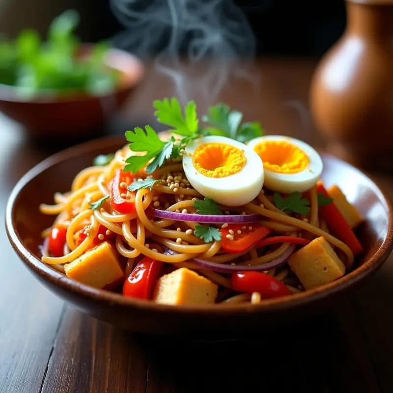 Bami Goreng con Fideos de Shirataki y Tofu Ahumado: Receta Indonesia Keto y Sin Gluten