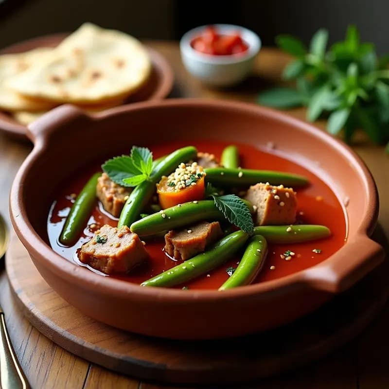 Bamia Egipcia con Cordero y Okra: Estofado Tradicional en Olla de Cocción Lenta