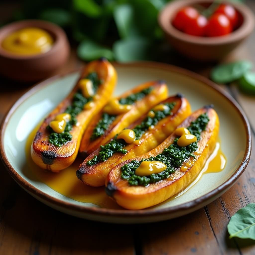 Bañanas Rellenas de Espinacas y Panela con Salsa de Uchuvas: Receta Colombiana en Horno