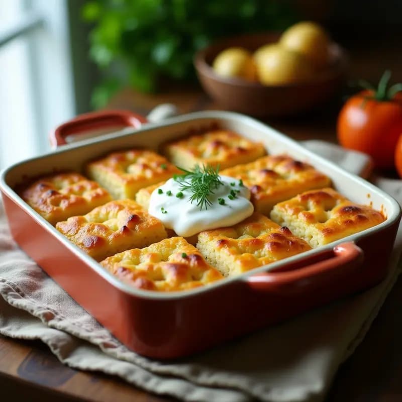 Bância Rumana de Harina de Garbanzo con Crema Agria: Receta Sin Gluten en 30 Minutos