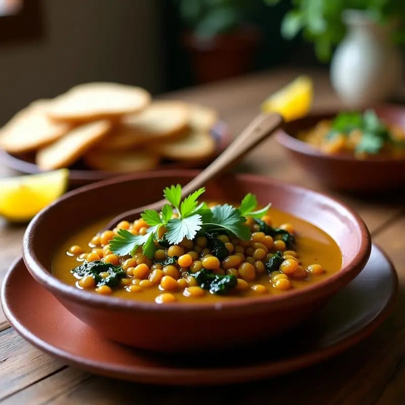 Banda Engira de Lentejas y Espinacas: Curry Etíope de Inspiración Vegana