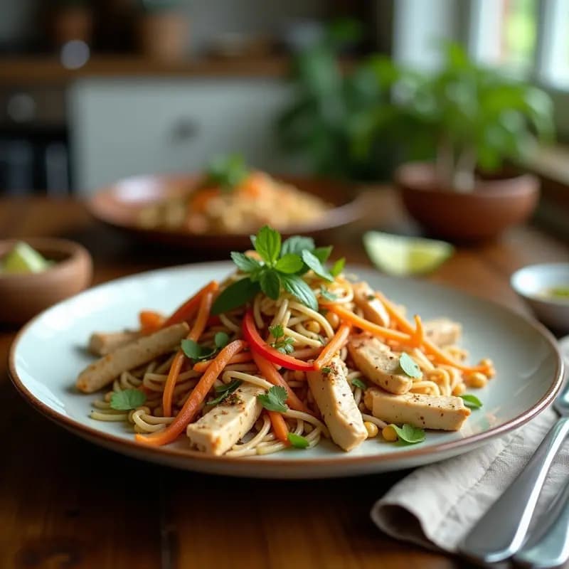 Banda Thai de Pollo y Coco: Ensalada Tailandesa Picante y Refrescante