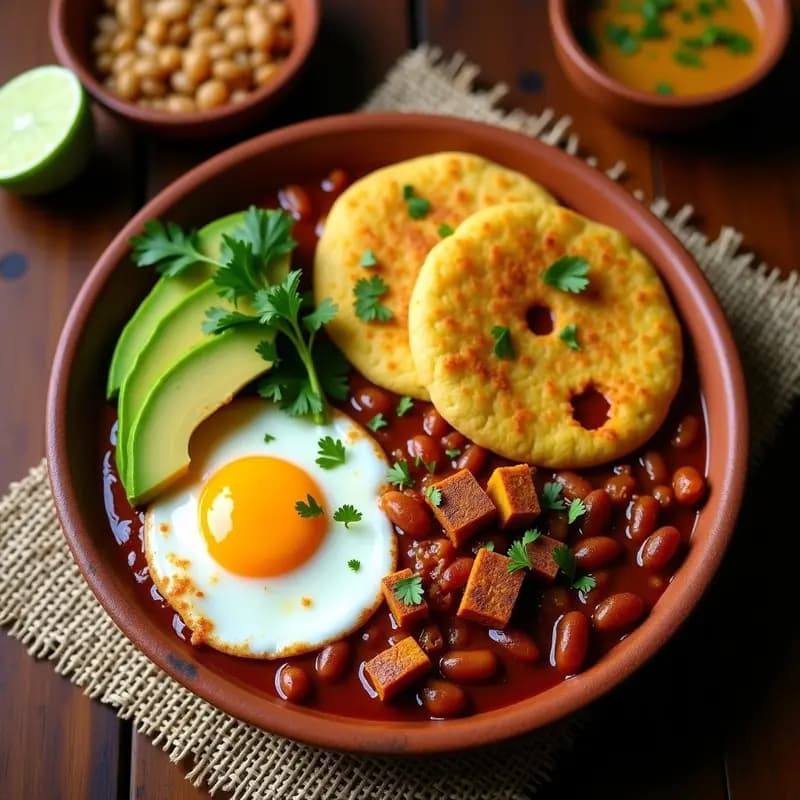 Bandeja Paisa Vegana con Arepa, Frijoles y Aguacate: Receta Colombiana Sin Carne