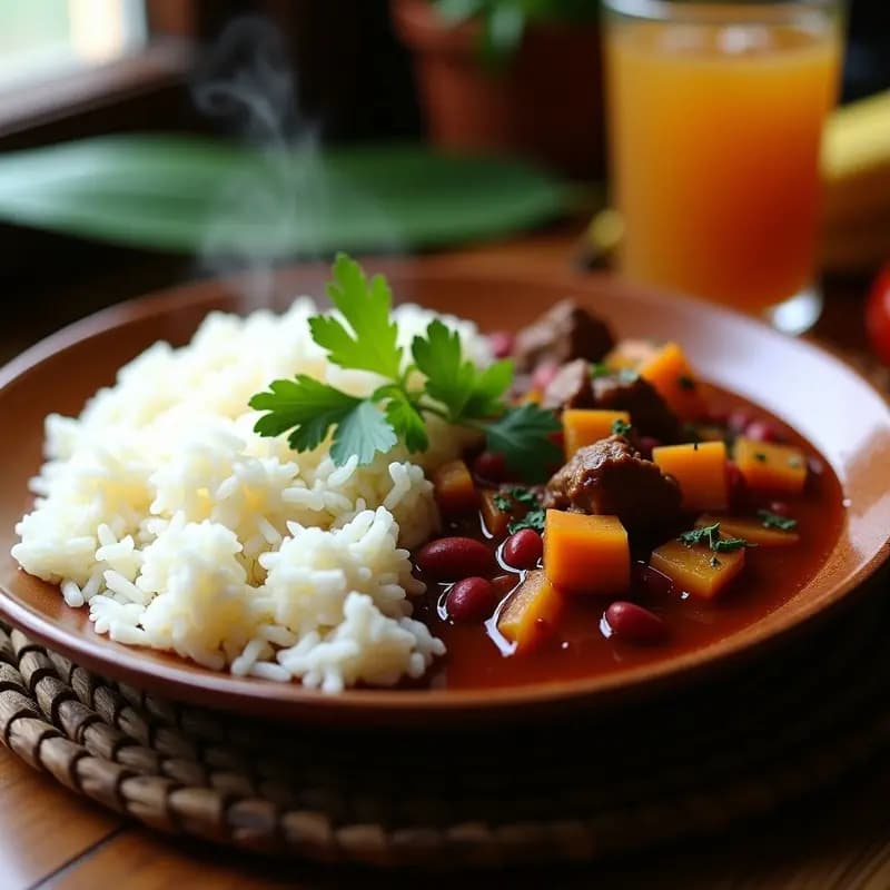 Bandera Dominica de Arroz con Habichuelas y Carne de Res: Receta Tradicional en Olla Lenta