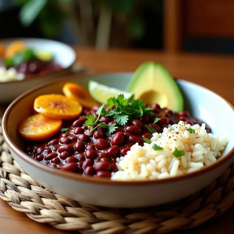 Bandera Paisa Vegana con Frijoles, Arroz y Aguacate: Receta Colombiana Reconfortante