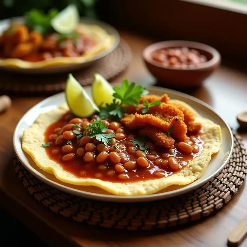 Bandera Paisa Vegana: Receta Colombiana con Arepa, Frijoes y Chicharrón de Jackfruit