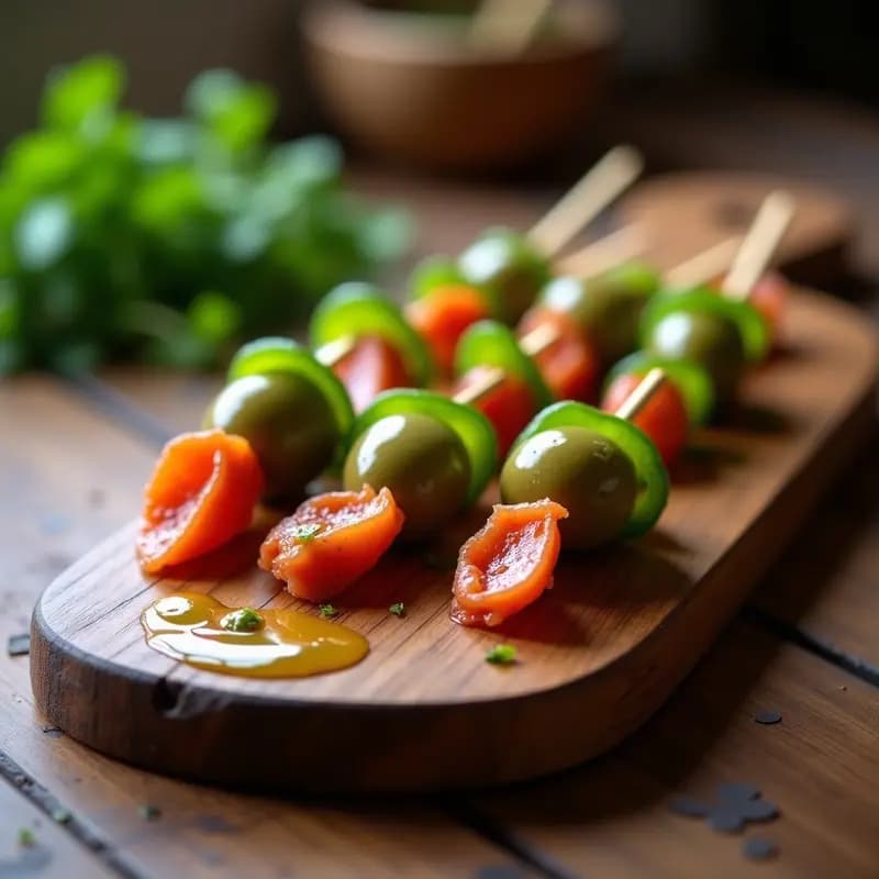 Banderillas de Anchoa, Guindilla y Aceituna: Aperitivo Andaluz en 10 Minutos