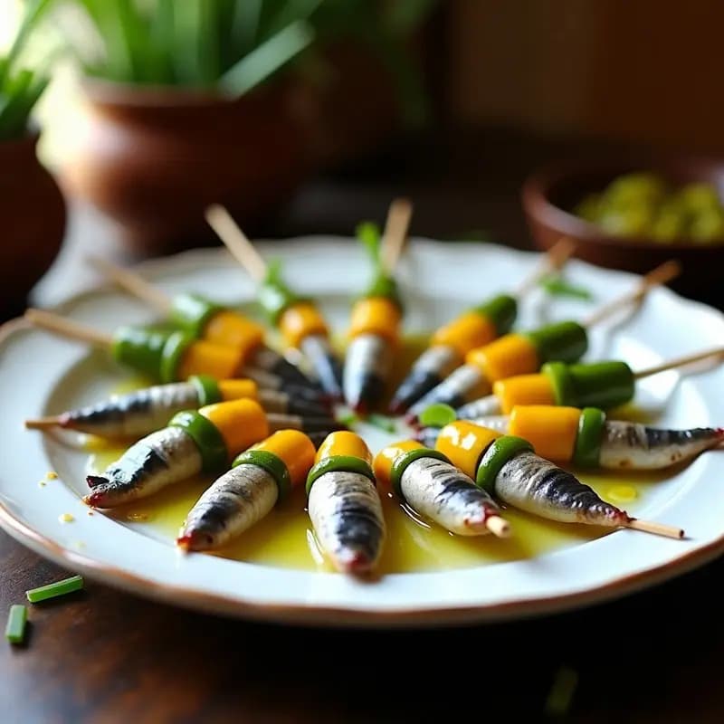 Banderillas de Anchoas y Guindilla: Tapas Andaluza Picante y Sabrosa