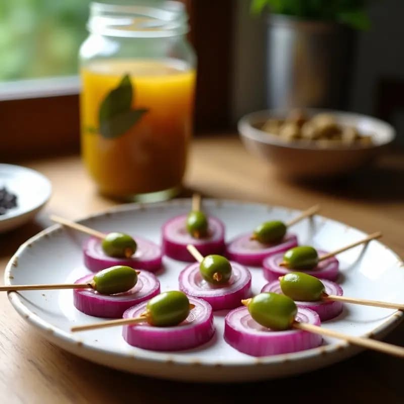 Banderillas de Cebolla Morada y Guindilla: Aperitivo Picante en Vinagre