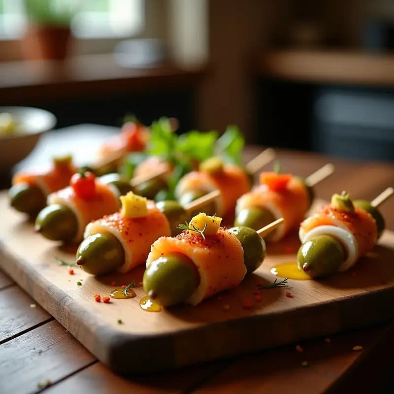 Banderillas de Encurtidos con Anchoas y aceitunas: Aperitivo de Bar Tradicional