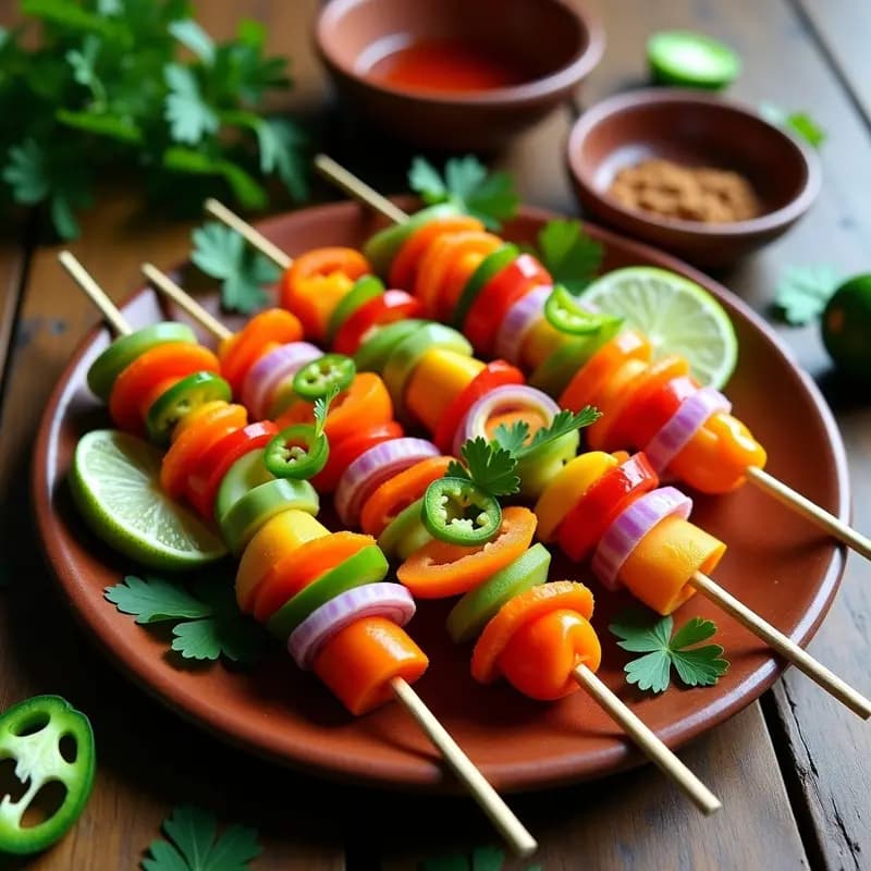 Banderillas de Encurtiidos con Jalapeño y Zanahoria: Aperitivo Mexicano Picante y Sin Cocción