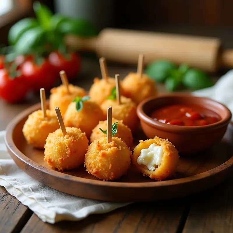 Banderillas de Mozzarella Empanizada con Salsa de Tomate Casera: Aperitivo Italo-Español
