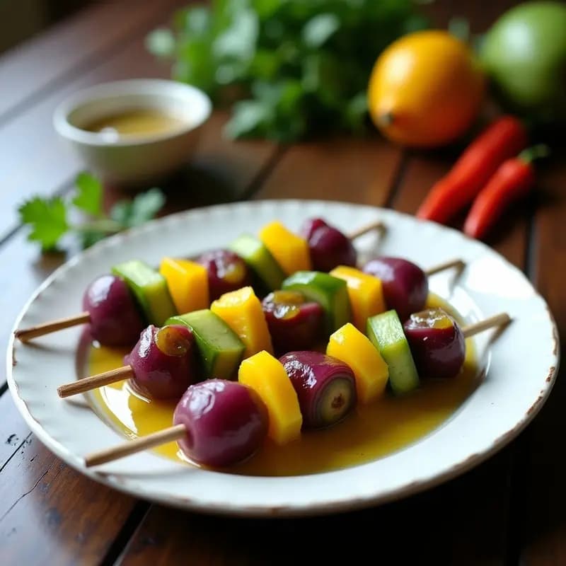 Banderillas de Pepinillos, Cebolla y Aji Amarillo: Entrante Peruano Crujiente y Picante