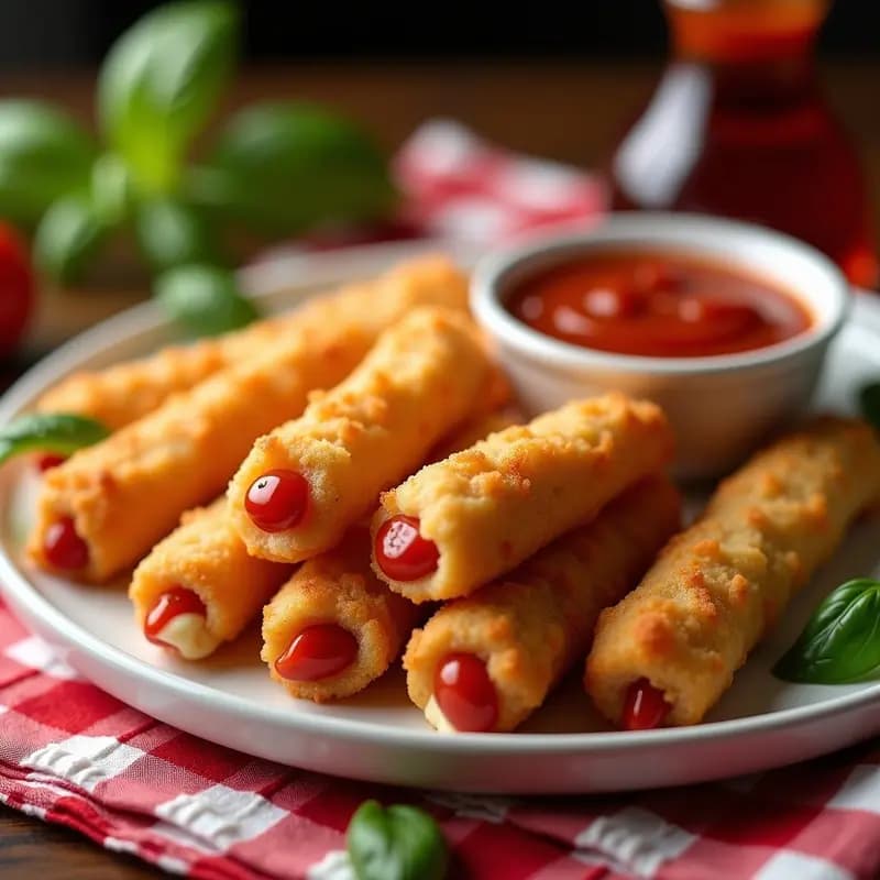 Banderines de Mozzarella y Pepperoni Fritos con Salsa Marinara: Aperitivo que Desaparece en Segundos