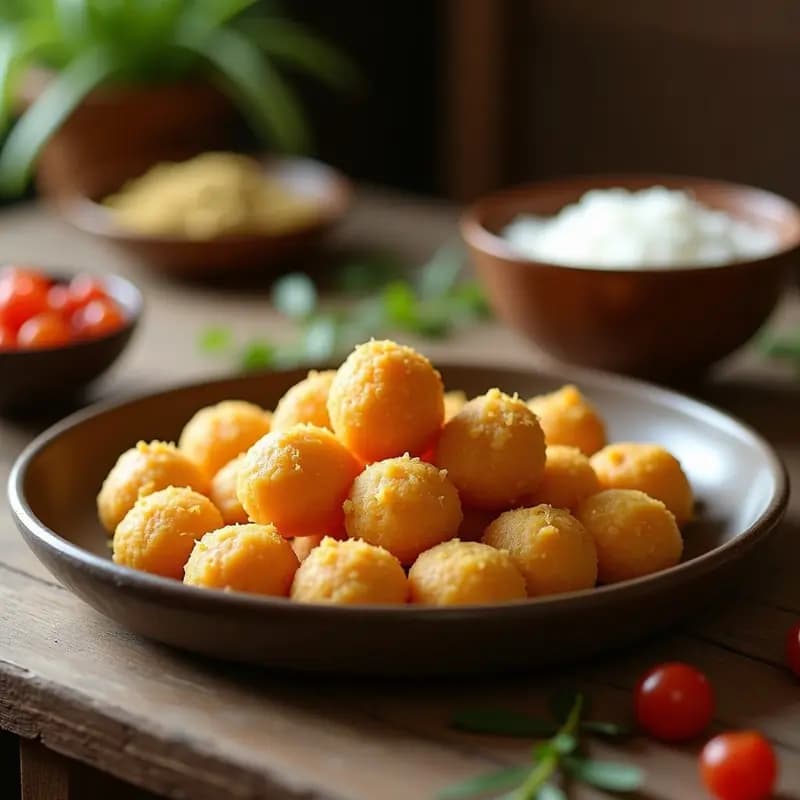 Bandesha Ladoo: Dulces Indianos de Garbanzo y Coco Sin Azúcar
