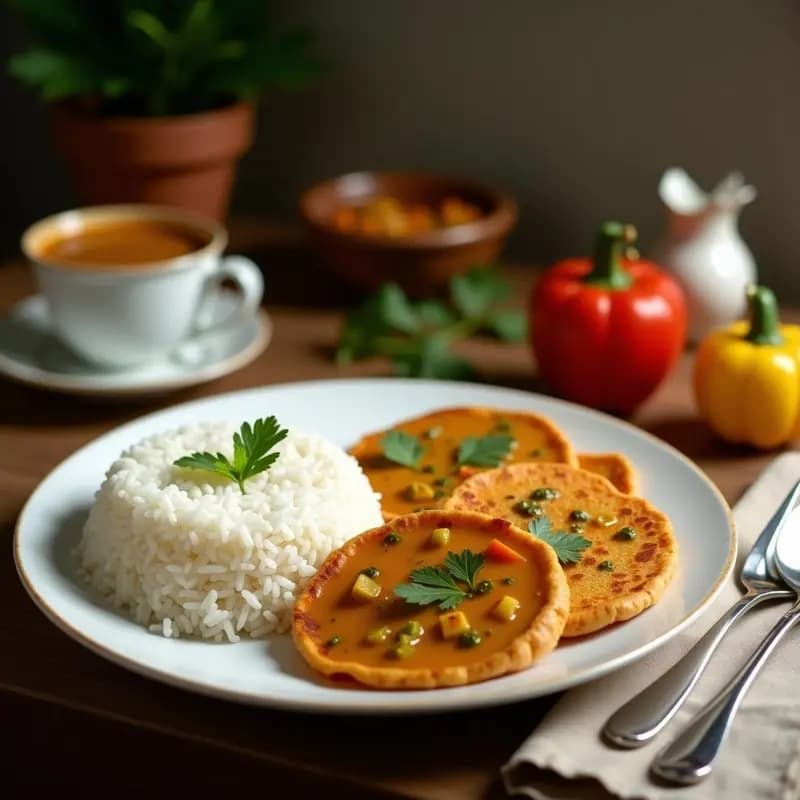 Bandi Bandi Sri Lankés: Panqueques de Arroz y Coco con Curry de Verduras