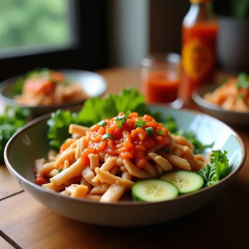 Banh Mi Bowl con Cerdo Crujiente, Zanahoria Encurtida y Salsa Sriracha: Receta Vietnamita Fusion
