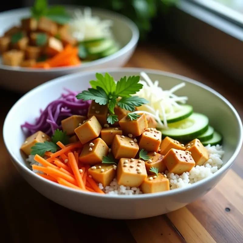 Banh Mi Bowl con Tofu Marinado: Receta Vietnamita en Versión Deconstruida y Sin Gluten