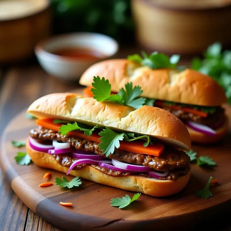 Banh Mi Vietnamita con Paté de Champiñones y Zanahoria Encurtida: Sándwich Vegano en 20 Minutos