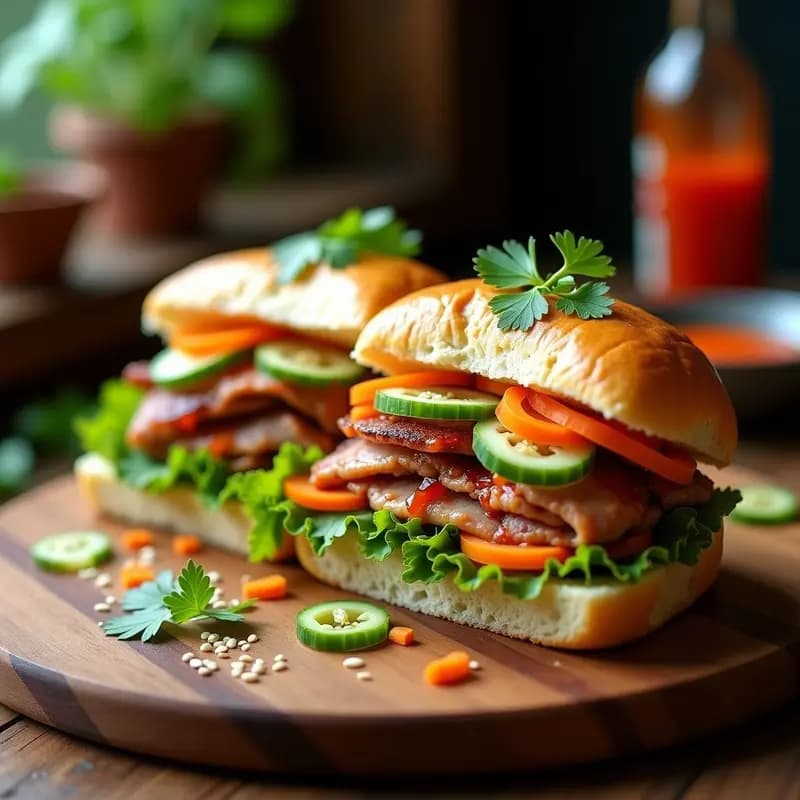 B’ann Mi Vietnamita: Sándwich Crujiente con Pate, Cerdo y Vegetales en 15 Minutos