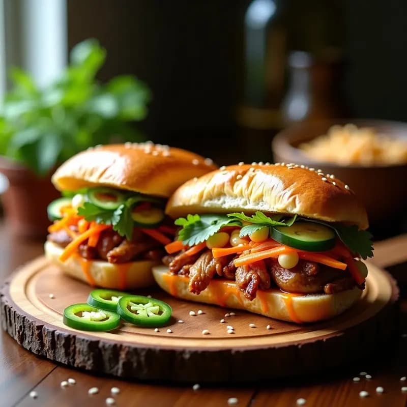 Banh Mi de Pato Confitado y Encuridos: Receta Vietnamita Gourmet en Pan Baguette