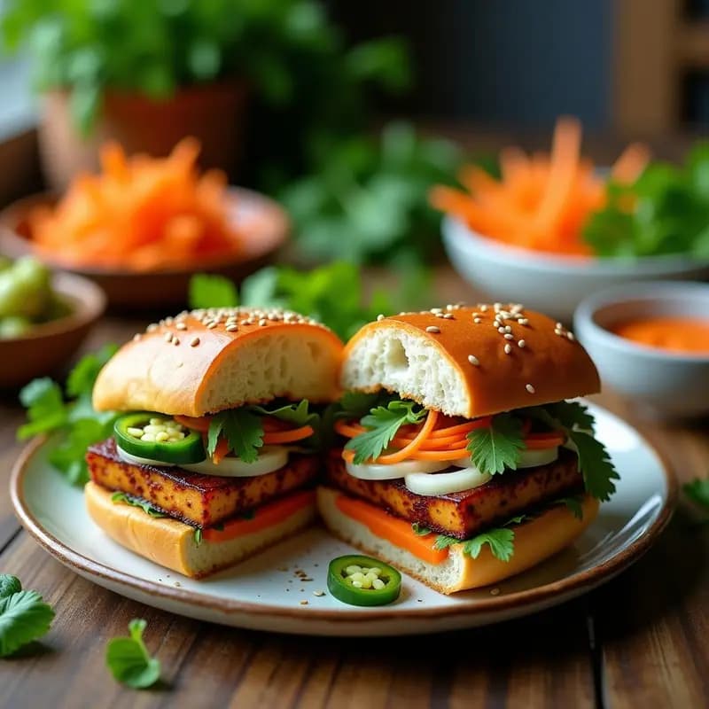 Banh Mi Vietnamita de Tofu Ahumado y Encurtidos: Receta Vegana y Alta en Fibra en 20 Minutos