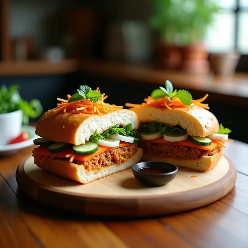 Banh Mi Vegano con Since de Jackfruit: Receta Vietnamita con Zanahoria y Daikon Encurtidos