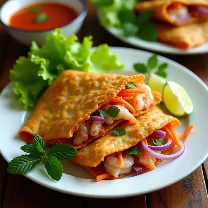 Bánh Xèo Vietnamitas con Cerdo y Gambas: Receta Crujiente en Sartén sin Aceite