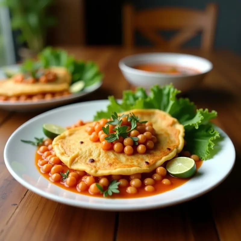 Bánh Xèo Vegan de Garbanzos y Cúrcuma: Crepes Crujientes Vietnamitas Sin Gluten