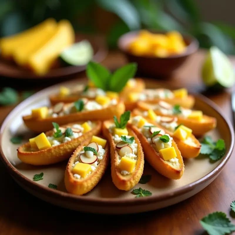 Bánicas Dominicanas Rellenas de Queso de Cabra y Mango: Receta Caribeña en Airfryer