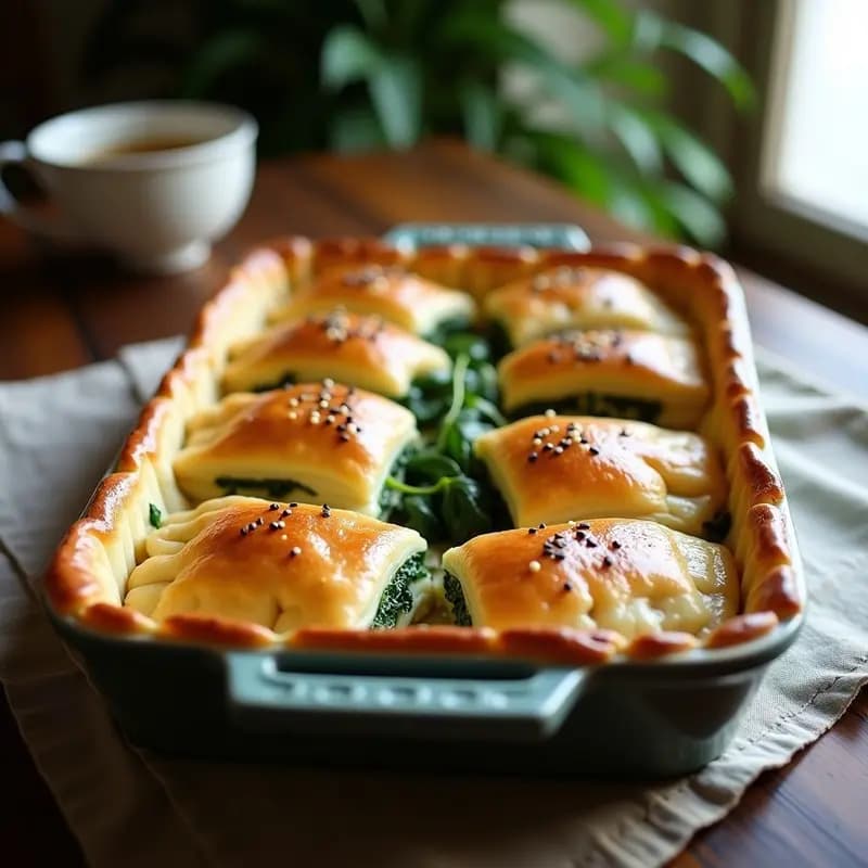 Banitsa Bulgara con Queso Blanco y Espinacas: Empanada en Hojaldre Sin Gluten