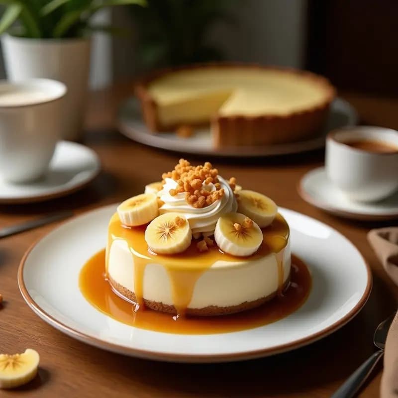 Banoffee Pie con Base de Galleta y Caramelo de Dátil: Postre Británico Sin Azúcar Refinado