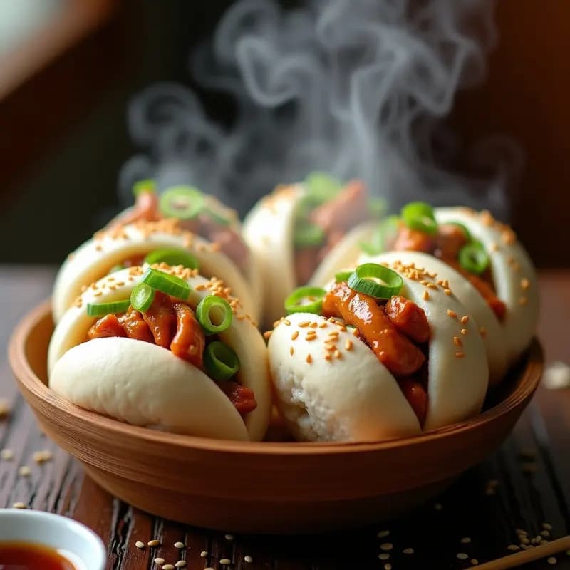 Bao Bun de Pollo Teriyaki y Pepino: Receta China en Vaporera Express
