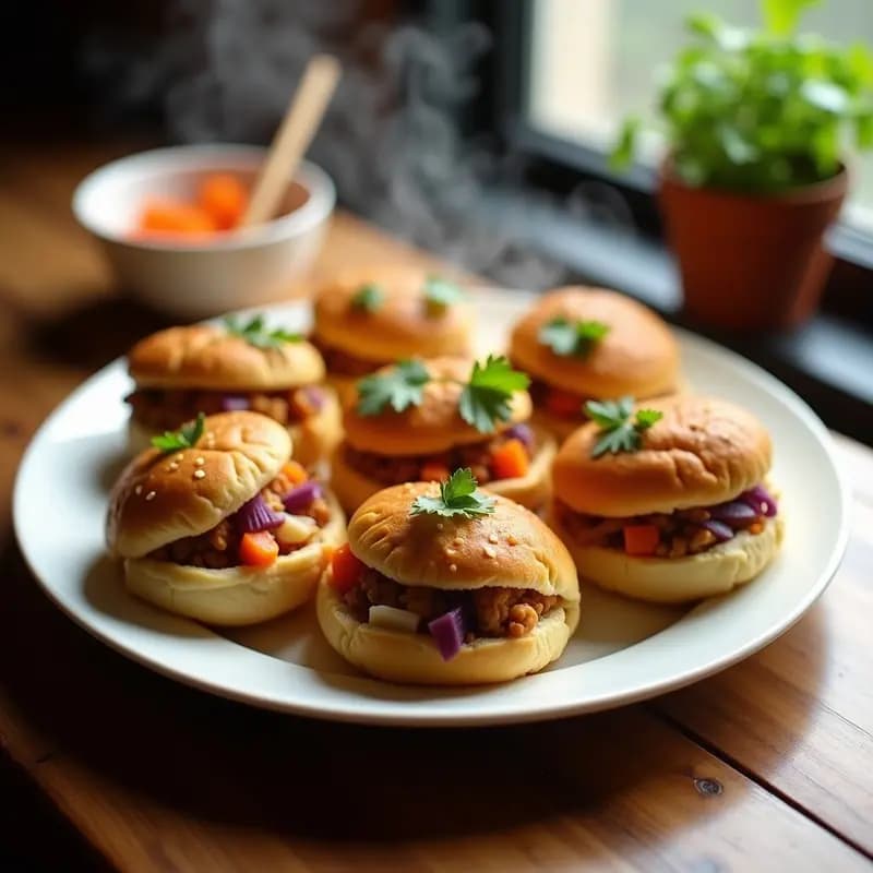 Bao Bun Veganos de Jackfruit y Encurtidos de Zanahoria: Receta China en Airfryer