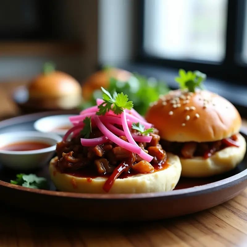 Bao Buns de Cerdo Barbacoa con Cebolla Encurtida: Receta China en Airfryer