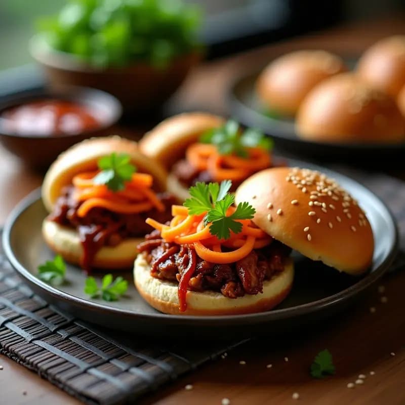 Bao Buns de Cerdo BBQ con Encurtidos de Zanahoria: Receta China Gourmet en Airfryer